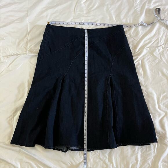 Vtg Y2K 2000s Asymmetric Stitch Denim Maxi Skirt Plus Size 18 - Picture 6 of 6